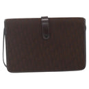 Christian Dior Trotter Canvas Shoulder Bag Brown Gold Auth 157265V-3