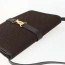 Christian Dior Trotter Canvas Shoulder Bag Brown Gold Auth 157265V-6
