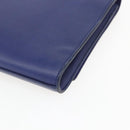 SAINT LAURENT Y line Clutch Bag Leather Blue Gold Auth 157266V-15