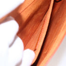 SAINT LAURENT Y line Clutch Bag Leather Orange Gold Auth 157267V-16