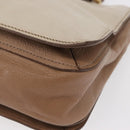 Miu Miu Madras Hand Bag Leather 2way Beige Gold Auth 157273-16