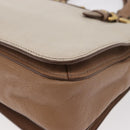 Miu Miu Madras Hand Bag Leather 2way Beige Gold Auth 157273-18