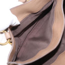Miu Miu Madras Hand Bag Leather 2way Beige Gold Auth 157273-24