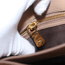 Miu Miu Madras Hand Bag Leather 2way Beige Gold Auth 157273-25