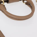 Miu Miu Madras Hand Bag Leather 2way Beige Gold Auth 157273-8