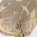 CHANEL Camelia Tote Bag Straw Beige Gold CC Auth 157274-15