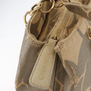 CHANEL Camelia Tote Bag Straw Beige Gold CC Auth 157274-10