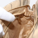 CHANEL Camelia Tote Bag Straw Beige Gold CC Auth 157274-21