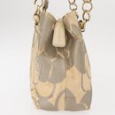 CHANEL Camelia Tote Bag Straw Beige Gold CC Auth 157274-4