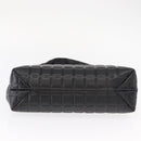 CHANEL Choco Bar Shoulder Bag Lamb Skin Black Silver CC Auth 157275-5