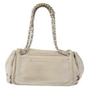 CHANEL COCO Mark Chain Shoulder Bag Leather Gray Silver CC Auth 157276-3