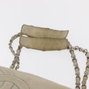 CHANEL COCO Mark Chain Shoulder Bag Leather Gray Silver CC Auth 157276-8