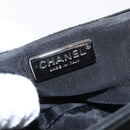 CHANEL Matelasse Ketting Schoudertas Satijn Zwart Zilver CC Auth 157278-21