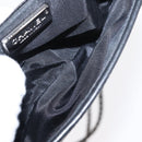 CHANEL Matelasse Chain Shoulder Bag Satin Black Silver CC Auth 157278-20