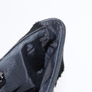 CHANEL Matelasse Chain Shoulder Bag Satin Black Silver CC Auth 157278-21