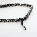 CHANEL Matelasse Chain Shoulder Bag Satin Black Silver CC Auth 157278-25