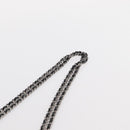 CHANEL Matelasse Ketting Schoudertas Satijn Zwart Zilver CC Auth 157278-14