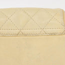 CHANEL Matelasse Chain Shoulder Bag Leather Ivory Silver CC Auth 157279-3