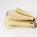 CHANEL Matelasse Chain Shoulder Bag Leather Ivory Silver CC Auth 157279-4