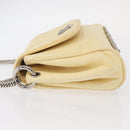 CHANEL Matelasse Chain Shoulder Bag Leather Ivory Silver CC Auth 157279-5