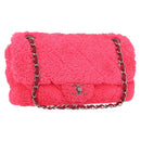 CHANEL Matelasse 25 Chain Shoulder Bag pile Pink Silver CC Auth 157280SM-1
