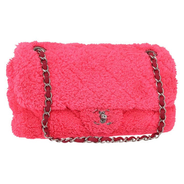 CHANEL Matelasse 25 Chain Shoulder Bag pile Pink Silver CC Auth 157280SM
