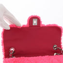 CHANEL Matelasse 25 Chain Shoulder Bag pile Pink Silver CC Auth 157280SM-20