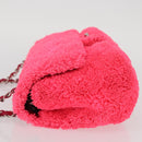 CHANEL Matelasse 25 Chain Shoulder Bag pile Pink Silver CC Auth 157280SM-4