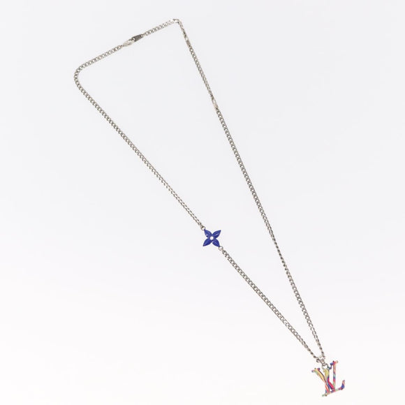 LOUIS VUITTON Collier LV Psychedelic Necklace Silver MP3353 LV Auth 157285M