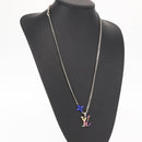 LOUIS VUITTON Collier LV Psychedelic Necklace Silver MP3353 LV Auth 157285M-21
