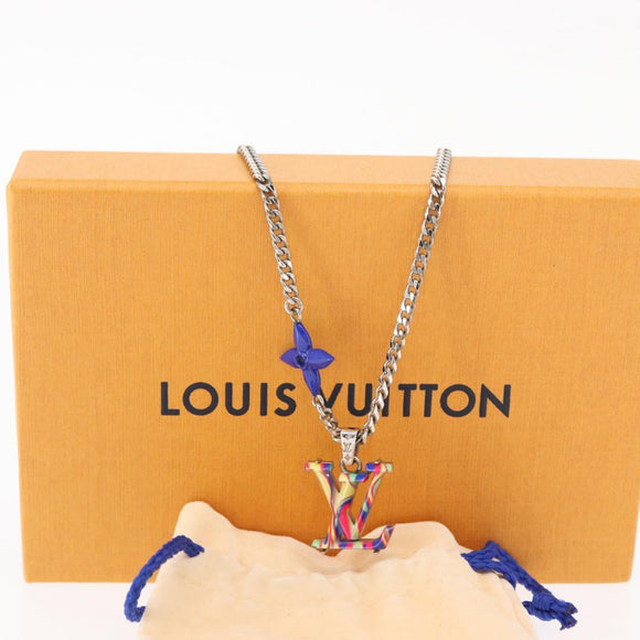 LOUIS VUITTON Collier LV Psychedelic Necklace Silver MP3353 LV Auth 157285M