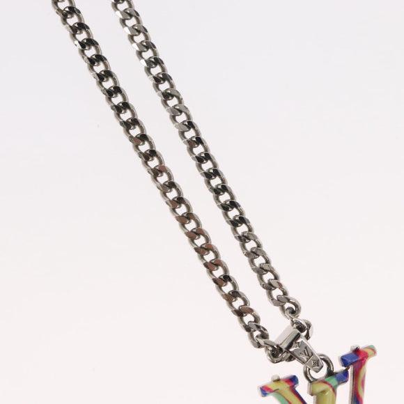 LOUIS VUITTON Collier LV Psychedelic Necklace Silver MP3353 LV Auth 157285M