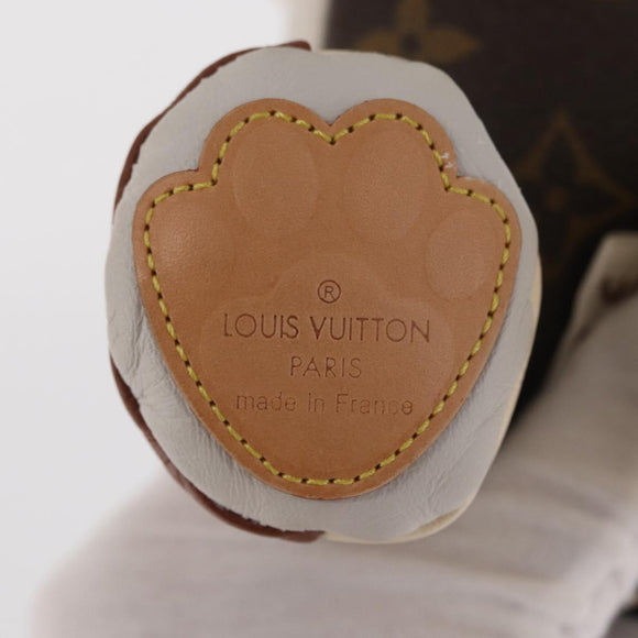 LOUIS VUITTON Monogram Dudu Oscar Stuffed dog White Black GI0251 Auth 157287SAM