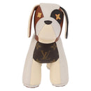LOUIS VUITTON Monogram Dudu Oscar Stuffed dog White Black GI0251 Auth 157287SAM-14