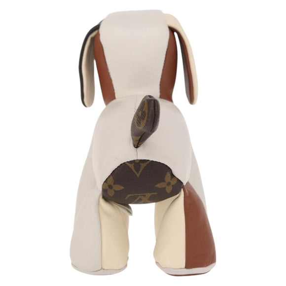 LOUIS VUITTON Monogram Dudu Oscar Stuffed dog White Black GI0251 Auth 157287SAM