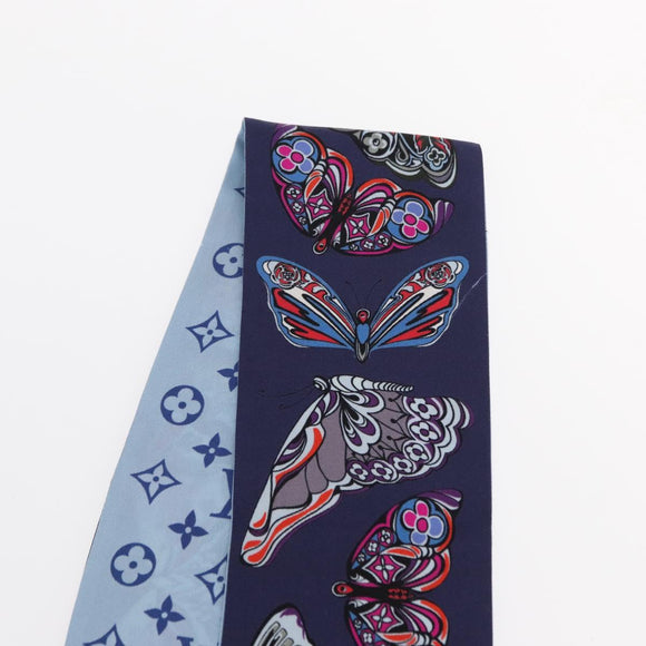 LOUIS VUITTON Bando World of Love Scarf Silk Light Blue M71488 LV Auth 157289