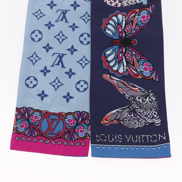 LOUIS VUITTON Bando World of Love Scarf Silk Light Blue M71488 LV Auth 157289