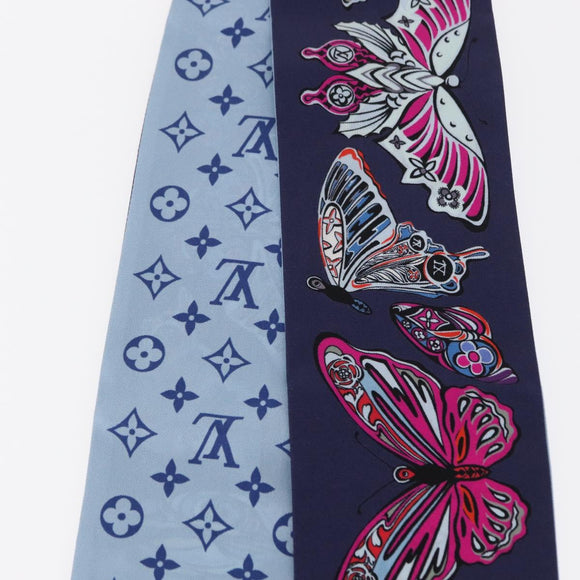 LOUIS VUITTON Bando World of Love Scarf Silk Light Blue M71488 LV Auth 157289