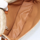 CELINE Macadam Canvas Shoulder Bag PVC Beige Gold Auth 157310-10