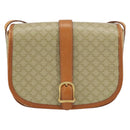 CELINE Macadam Canvas Shoulder Bag PVC Beige Gold Auth 157310-13