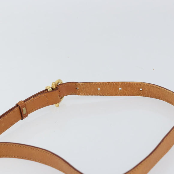 CELINE Macadam Canvas Shoulder Bag PVC Beige Gold Auth 157310