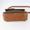 CELINE Macadam Canvas Hand Bag PVC Leather 2way Brown Gold Auth 157312-5