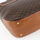 CELINE Macadam Canvas Hand Bag PVC Leather 2way Brown Gold Auth 157312-9