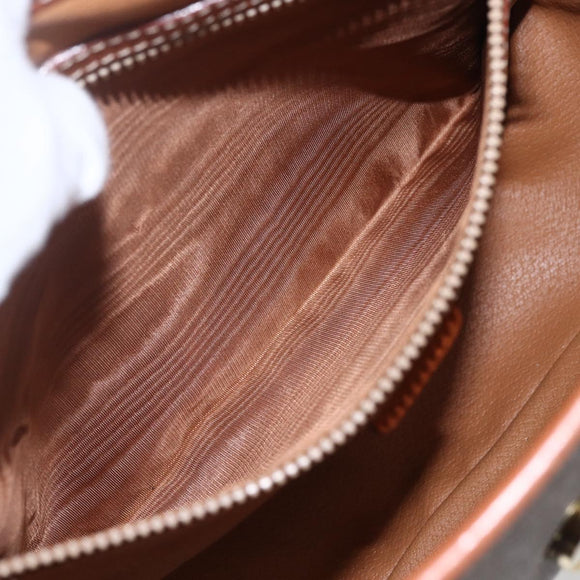 CELINE Macadam Canvas Hand Bag PVC Leather 2way Brown Gold Auth 157312