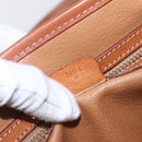 CELINE Macadam Canvas Hand Bag PVC Leather 2way Brown Gold Auth 157312-12