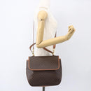 CELINE Macadam Canvas Hand Bag PVC Leather 2way Brown Gold Auth 157312-24
