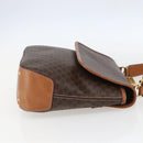 CELINE Macadam Canvas Hand Bag PVC Leather 2way Brown Gold Auth 157312-4