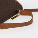 CELINE Macadam Canvas Hand Bag PVC Leather 2way Brown Gold Auth 157312-7