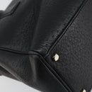 Salvatore Ferragamo Gancini Hand Bag Leather Black Gold Auth 157314-16