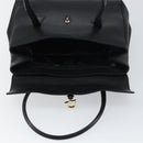 Salvatore Ferragamo Gancini Hand Bag Leather Black Gold Auth 157314-10